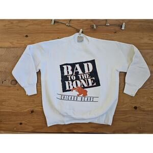 Chicago Bears Bad to the Bone Sweatshirt Sweater White Delta Sz L-XL 90s